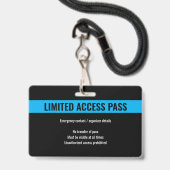 Aangepaste gasttoegang Minimalistische E-Sport Bla Badge (Achterkant met lanyard)