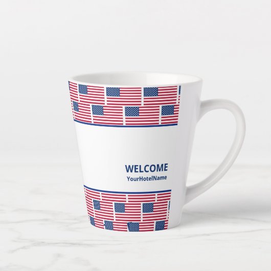 Aangepaste gastvrijheid USA vlag Latte Mok (Rechts)