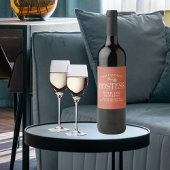 Aangepaste gastvrouw met het Mostess Script Gift Wijn Etiket