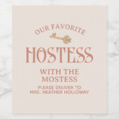 Aangepaste gastvrouw met het Mostess Script Gift Wijn Etiket (Enkel label)