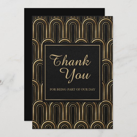 Aangepaste  Gatsby Wedding Bedankkaart (Voorkant / Achterkant)