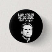 Aangepaste Gavin Newsom Ronde Button 3,2 Cm (Voorkant)