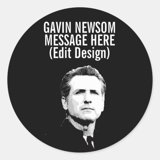 Aangepaste Gavin Newsom Ronde Sticker (Voorkant)