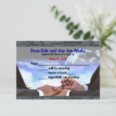 Aangepaste Gay Sci Fi Verbintenisceremonie RSVP (Staand voorkant)