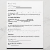 Aangepaste gazon zorg overeenkomst formulier Sjabl Flyer (Achterkant)