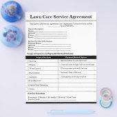 Aangepaste gazon zorg overeenkomst formulier Sjabl Flyer (Enkel)