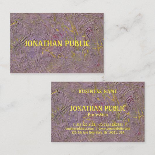 Aangepaste, geavanceerde Abstracte Art-Sjabloon Visitekaartje (Voorkant / Achterkant)