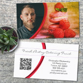 Aangepaste gebak en Chef-foto met QR-code Visitekaartje