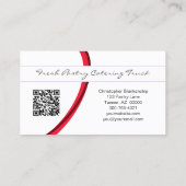 Aangepaste gebak en Chef-foto met QR-code Visitekaartje (Achterkant)