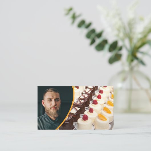 Aangepaste gebak Foto je foto met QR-code Visitekaartje (Staand voorkant)