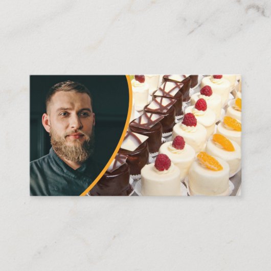 Aangepaste gebak Foto je foto met QR-code Visitekaartje (Voorkant)