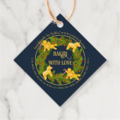 Aangepaste "gebakken met liefde" Christmas Square  Bedankjes Labels (Voorkant)