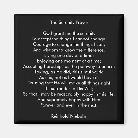 Aangepaste gebed inspirerend citaat bericht zwart magneet (Voorkant)