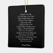 Aangepaste gebedslied citaat bericht elegant zwart keramisch ornament (Links)