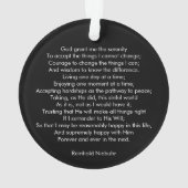 Aangepaste gebedslied citaat tekst zwart tweezijdi ornament (achterkant)