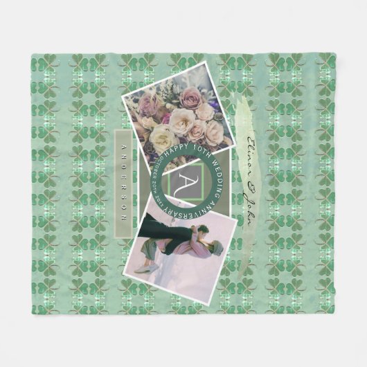 Aangepaste gebeurtenis 2 Aangepaste foto's met Sha Fleece Deken (Voorkant (Horizontaal))