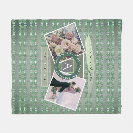 Aangepaste gebeurtenis 2 Aangepaste foto's met Sha Fleece Deken (Voorkant (Horizontaal))
