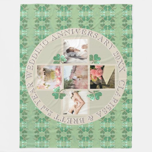 Aangepaste gebeurtenis.Jubileum reünie 5 foto's Sh Fleece Deken (Voorkant)