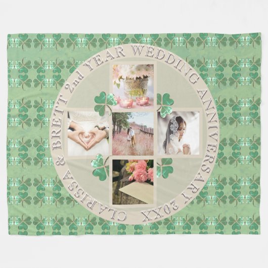 Aangepaste gebeurtenis.Jubileum reünie 5 foto's Sh Fleece Deken (Voorkant (Horizontaal))