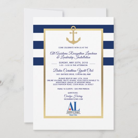 Aangepaste gebeurtenis voor een blauwe nautische m kaart (Voorkant)