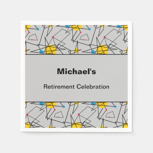 Aangepaste gebeurtenis voor hoekgeometrische retro servet (Voorkant)