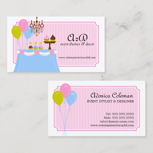 Aangepaste gebeurtenislijst visitekaartje (Voorkant / Achterkant)