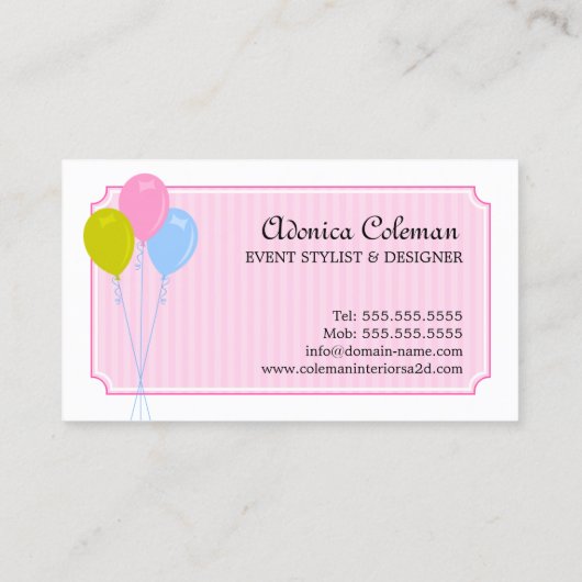 Aangepaste gebeurtenislijst visitekaartje (Achterkant)