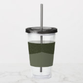 Aangepaste gebogen diagonale mos groene acryl tuim drinkbeker (Rechts)