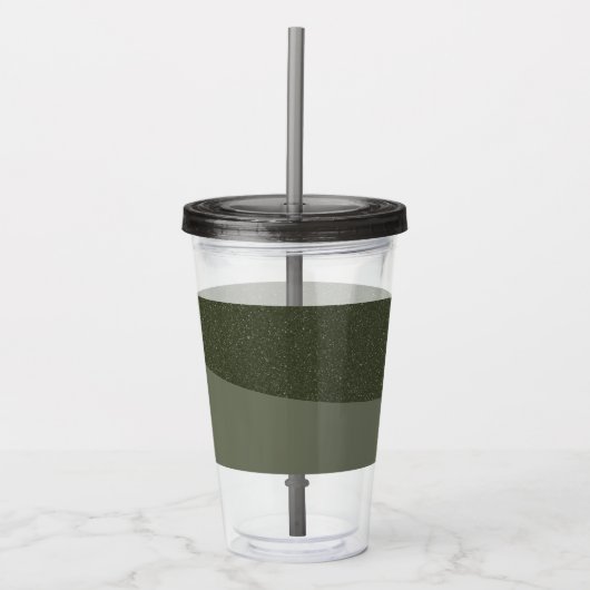 Aangepaste gebogen diagonale mos groene acryl tuim drinkbeker (Voorkant)