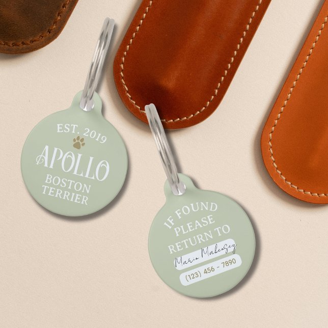 Aangepaste Gebogen Script Typografie Huisdier Naam Huisdierpenning (Customize this fun, custom collar tag with your pet's name! )