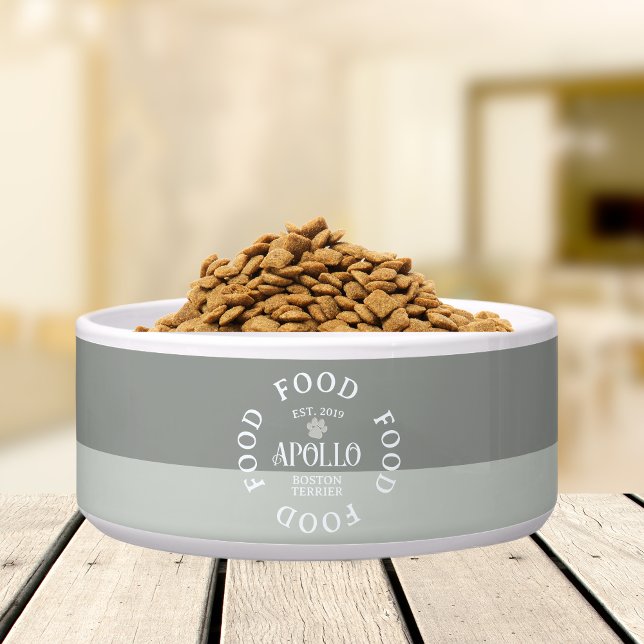 Aangepaste Gebogen Script Typografie Tweekleurige  Voerbakje (Customize this fun, custom dog bowl with your pet's name! )