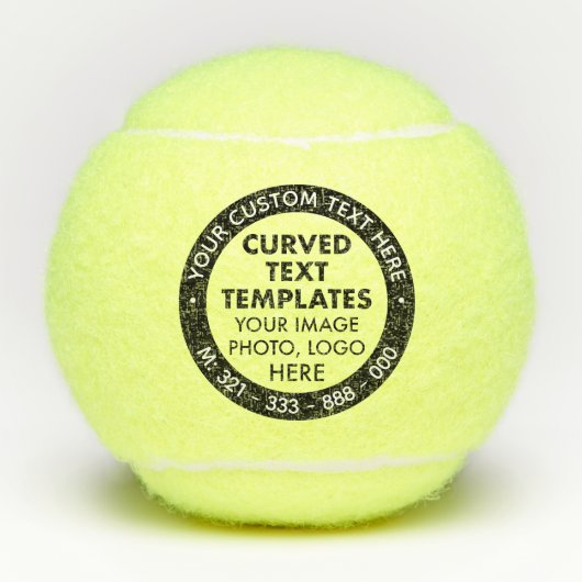 Aangepaste gebogen tekst Foto Logo Penn Tennisball Tennisballen (Voorkant)