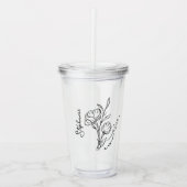 Aangepaste Geboorte Bloem Acryl Tumbler Met Naam Acryl Drinkbeker (Voorkant)