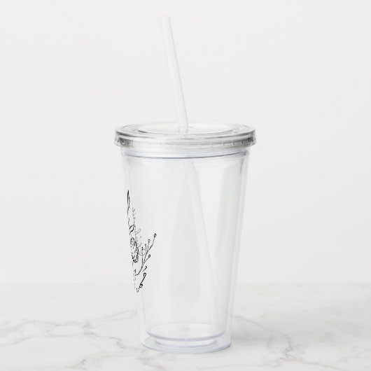Aangepaste Geboorte Bloem Acryl Tumbler Met Naam Acryl Drinkbeker (Links)