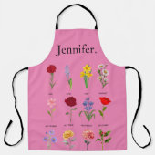 Aangepaste Geboorte Maand Bloemen Alle 12 maanden  Schort (Voorkant)