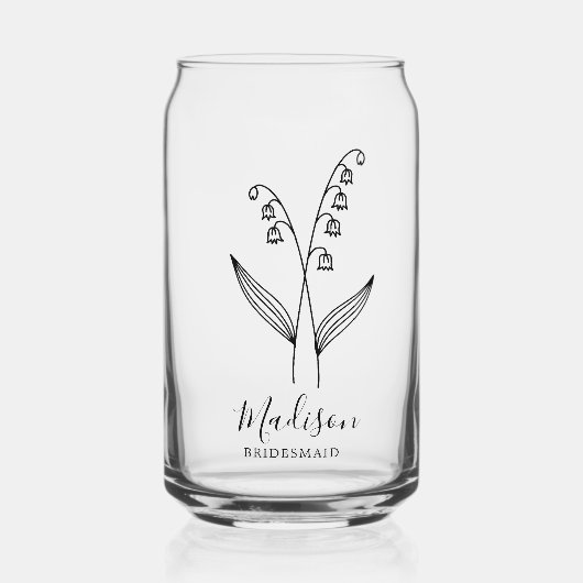 Aangepaste Geboorte Maand Bloemen May Bruidsmeisje Blikvorm Glas (Voorkant)