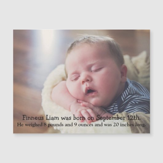 Aangepaste geboorteaankondiging magneet (Voorkant)