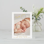 Aangepaste Geboorteaankondiging Postkaart met Beda Folie Feestdagen Briefkaart (Staand Voorkant)