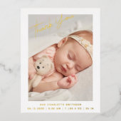 Aangepaste Geboorteaankondiging Postkaart met Beda Folie Feestdagen Briefkaart (Voorkant)