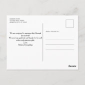 Aangepaste geboorteaankondiging voor pasgeboren ba briefkaart (Achterkant)