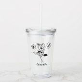 Aangepaste geboortebloem met naam voorstel ,Verjaa Acryl Drinkbeker (Voorkant)