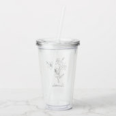 Aangepaste geboortebloem met naam voorstel ,Verjaa Acryl Drinkbeker (Achterkant)