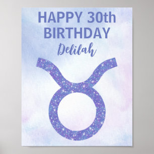 Aangepaste geboortedag van Cute Taurus Astrology P Poster