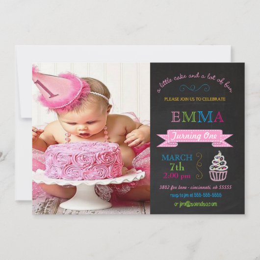 Aangepaste geboortedag van het Kind Chalkboard Kaart (Voorkant)