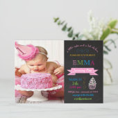 Aangepaste geboortedag van het Kind Chalkboard Kaart (Staand voorkant)