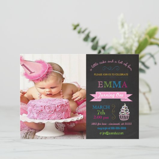 Aangepaste geboortedag van het Kind Chalkboard Kaart (Staand voorkant)