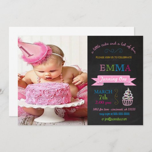 Aangepaste geboortedag van het Kind Chalkboard Kaart (Voorkant / Achterkant)