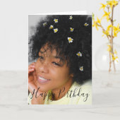 Aangepaste geboortedag voor foto Aangepast Kaart (Gele Bloem)