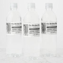 Aangepaste Geboortekrant Labels, Geboorte Foto Waterfles Etiket