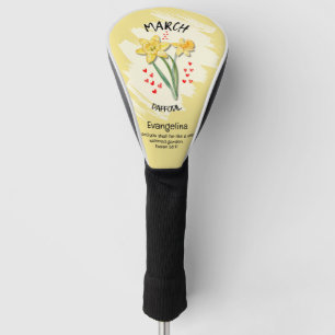 Aangepaste geboortemaand bloem Narcis MAART Christ Golfheadcover